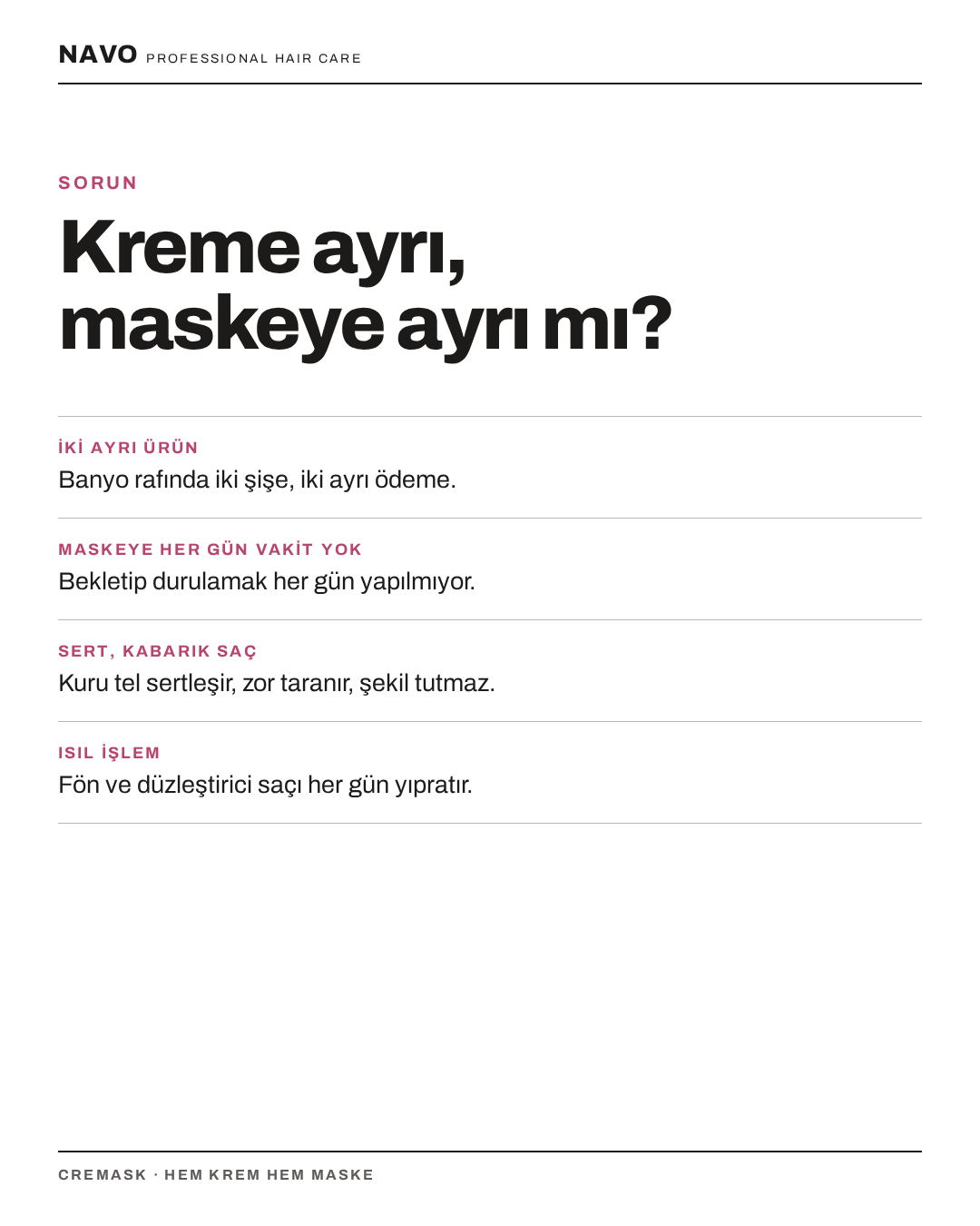Kreme ayrı, maskeye ayrı ürün sorunu