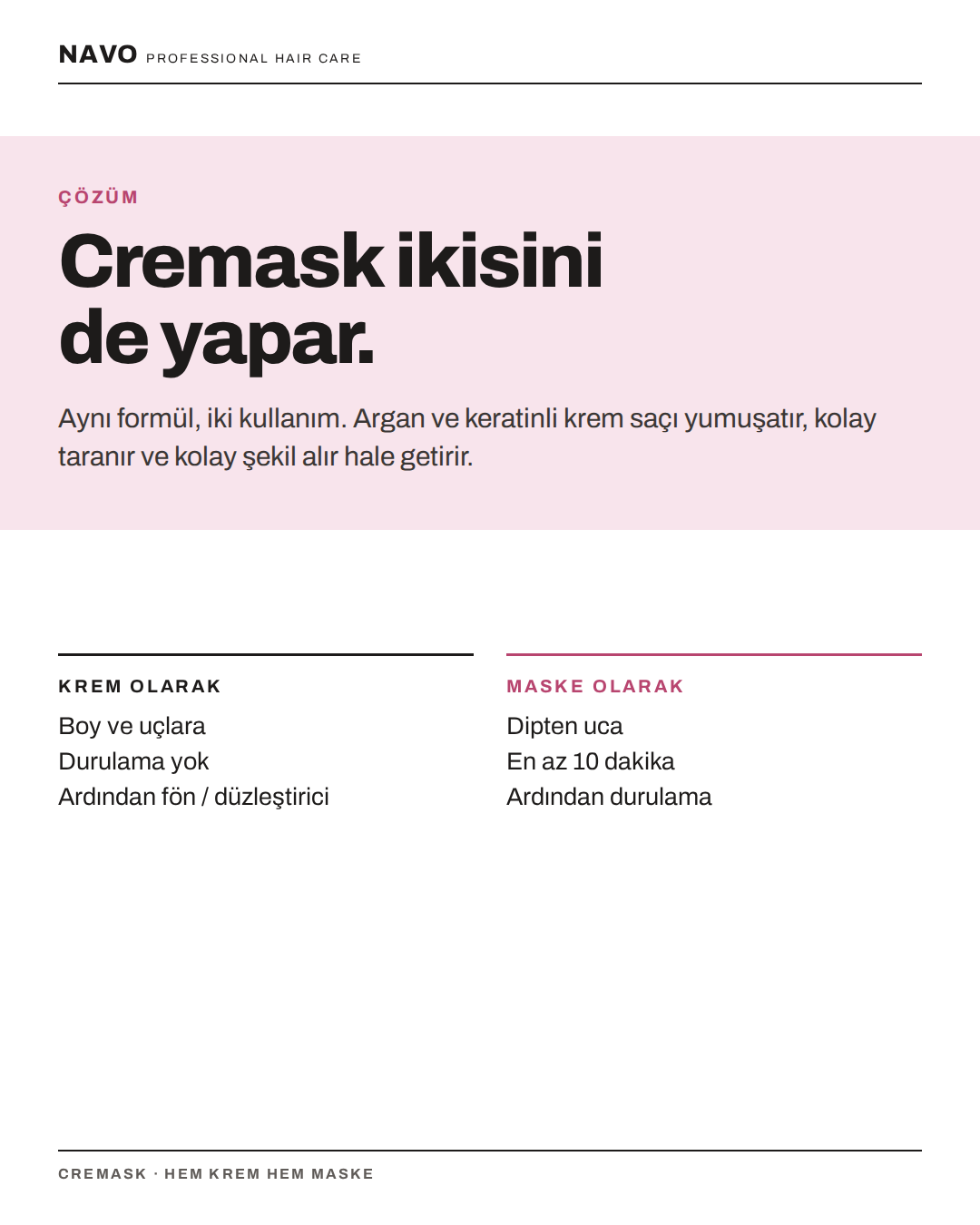 Cremask krem ve maske olarak iki kullanım